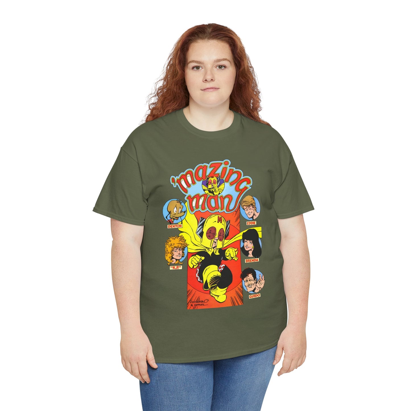 'Mazing Man T-Shirt - DeStefano & Kesel Art - Funny 1980s Comic Series - DC Comics