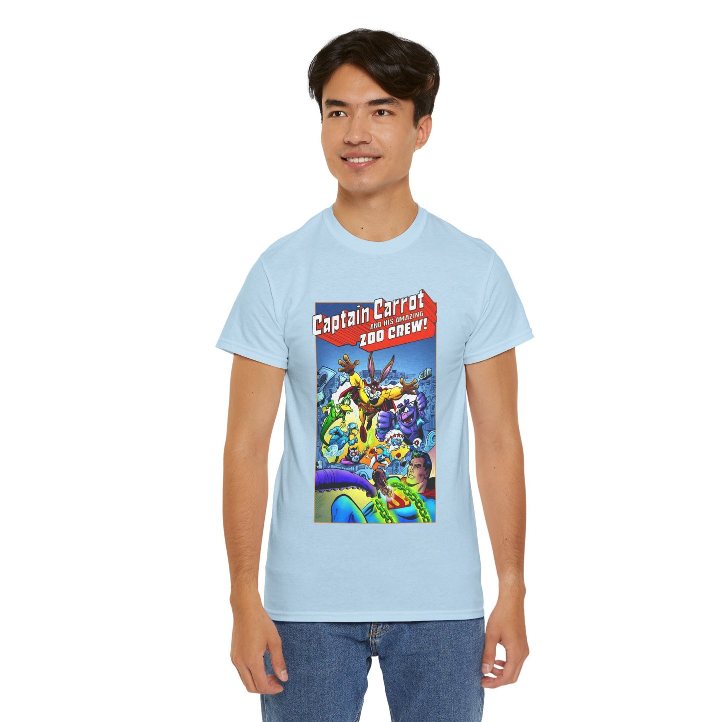 Captain Carrot & Zoo Crew T-Shirt - DC Comics Bronze Age Funny Animals, Superman Guest Star - 1980s