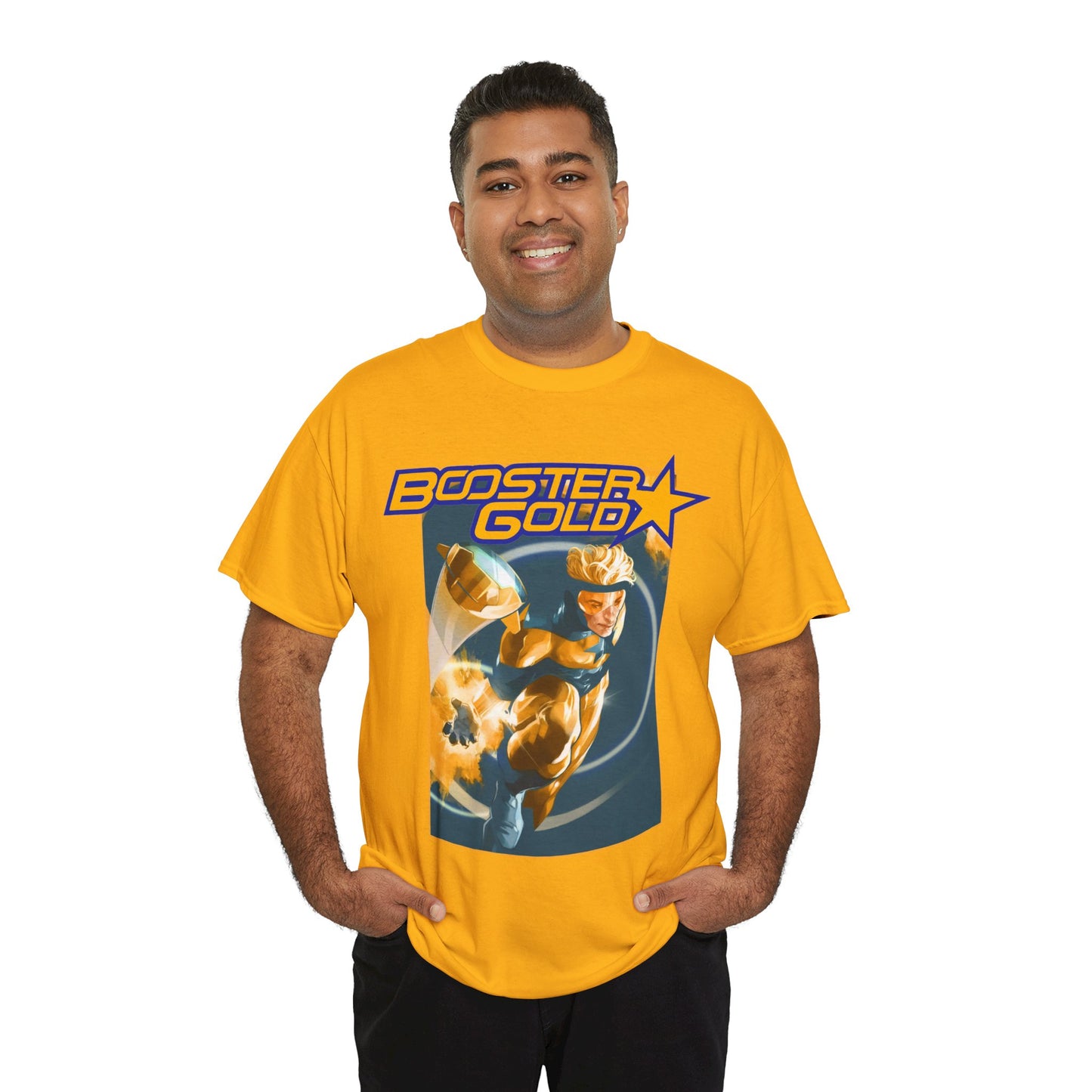Booster Gold T-Shirt - Don Aguillo Art - Justice League: The Omega Act - DC Comics