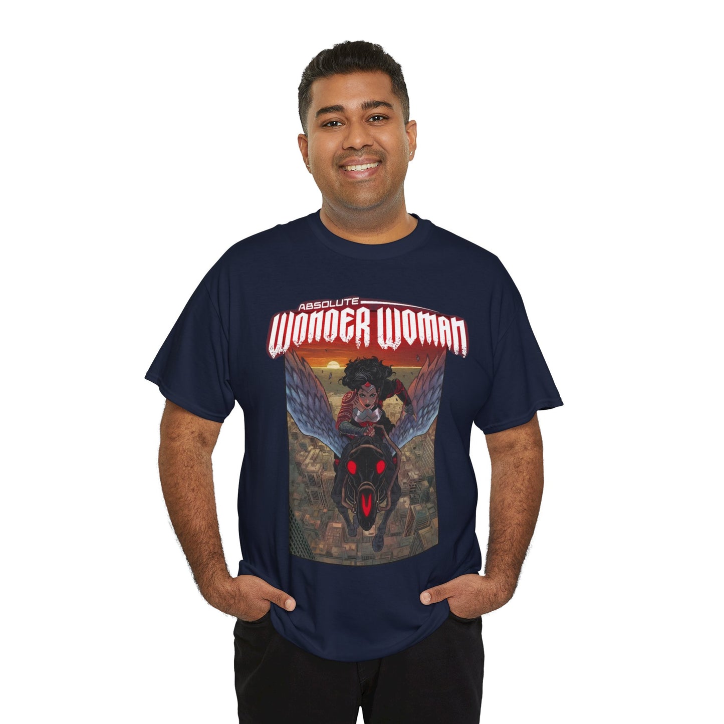 Absolute Wonder Woman T-Shirt - Hayden Sherman Art - DC Comics All-In - Raised in Hell by Circe - Riding Pegasus