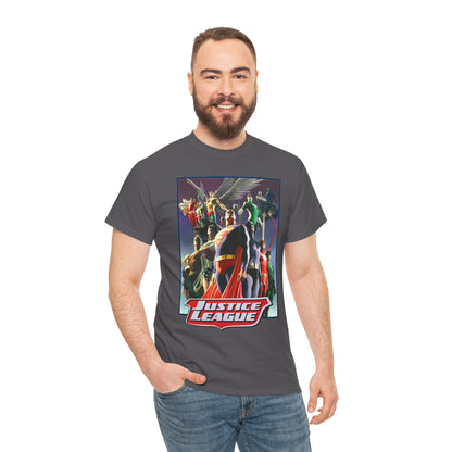 Justice League T-Shirt - Alex Ross Art - Superman, Wonder Woman, Black Canary, Hawkman, Flash, Aquaman, Atom - DC Comics