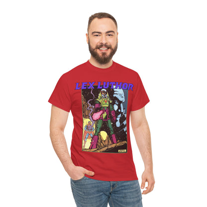 Lex Luthor T-Shirt - George Perez Art - 1980s DC Comics - Action Comics Armor - Inspiration for Super Powers Figure - Superman Enemy