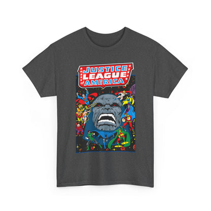 Justice League of America T-Shirt - George Perez Art - JLA/JSA/New Gods Crossover - Darkseid, Orion, Mr Miracle, Huntress, Firestorm, Dr Fate - DC Comics