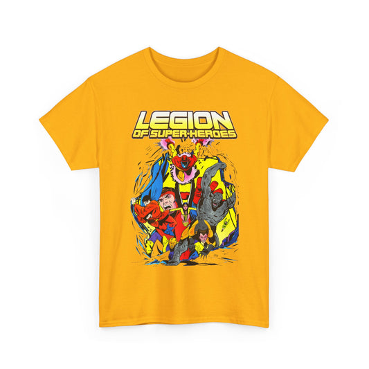 Legion of Super-Heroes T-Shirt - Mon-El, Colossal Kid, Wildfire, Dawnstar, Blok, Timber Wolf - LOSH - DC Comics