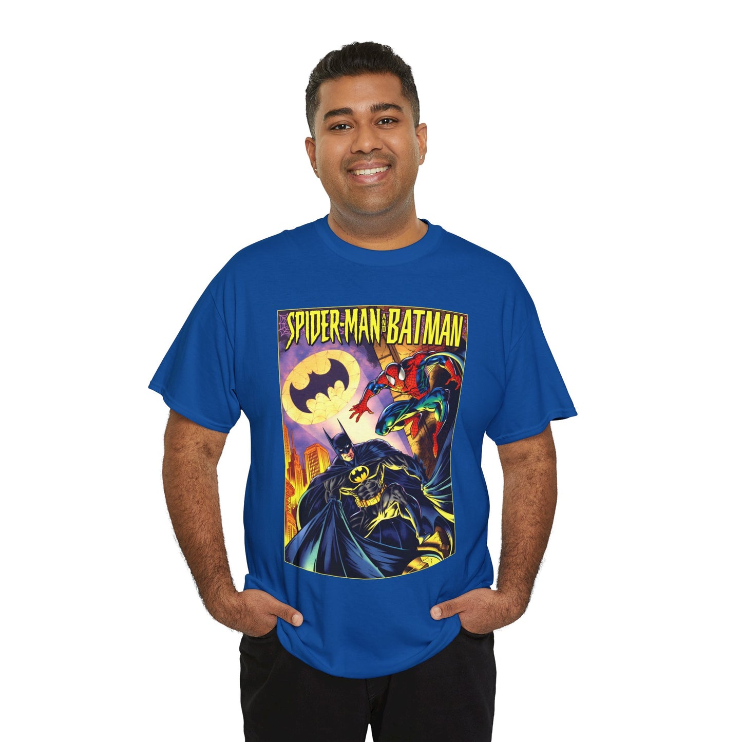 Batman/Spider-Man Shirt - Mark Bagley Art - DC Comics/Marvel Comics Cross-Over From the 1990s