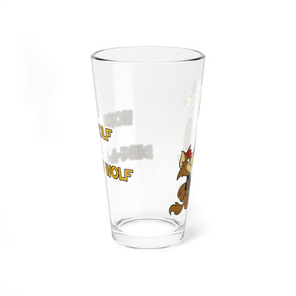 Hokey Wolf & Ding-A-Ling Pint Glass, 16oz - Beloved Hanna-Barbera Cartoon 1960s - Con-Artist Wolf