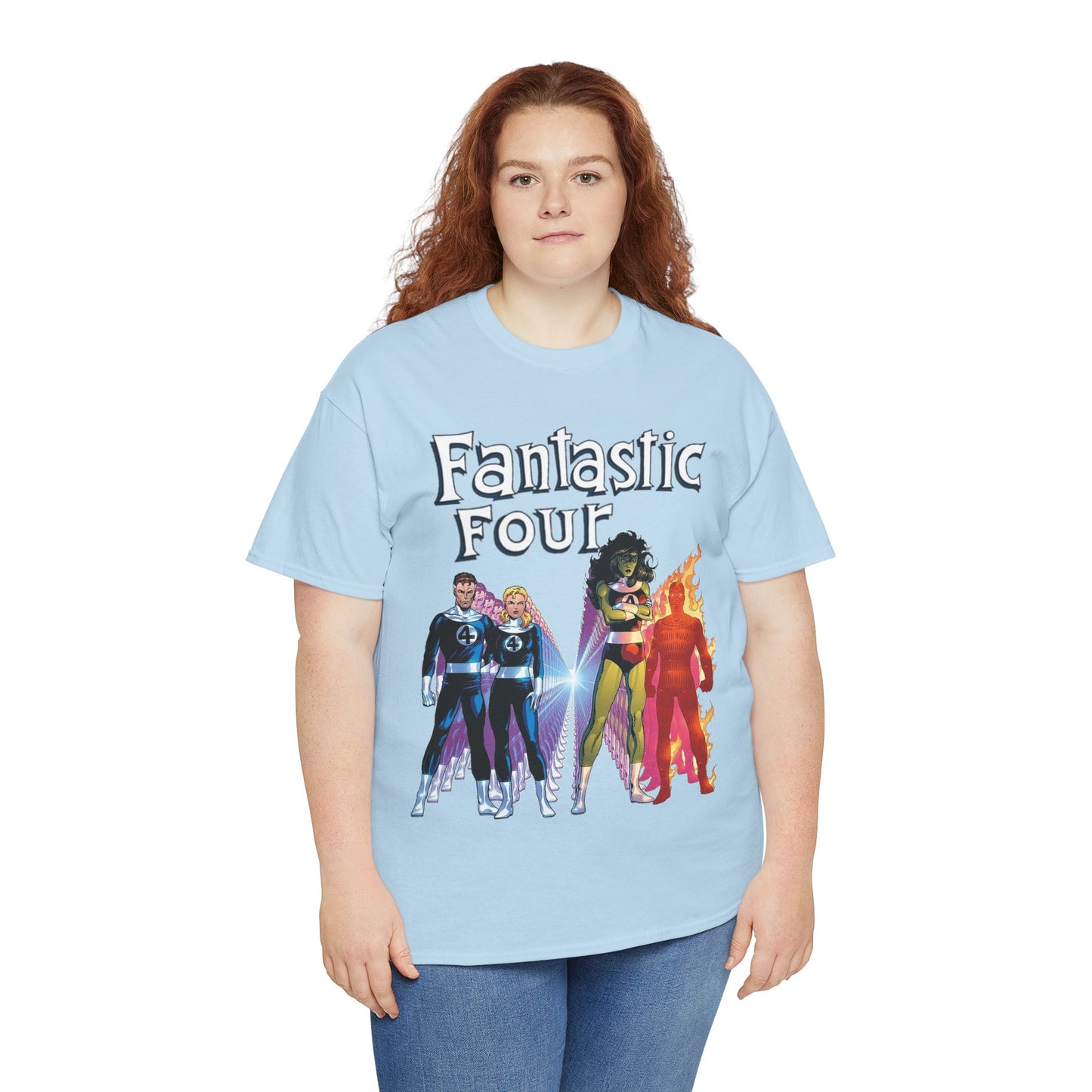 Fantastic Four T-Shirt - John Byrne Art - She-Hulk, Reed Richards, Human Torch, Invisible Woman - Marvel Comics
