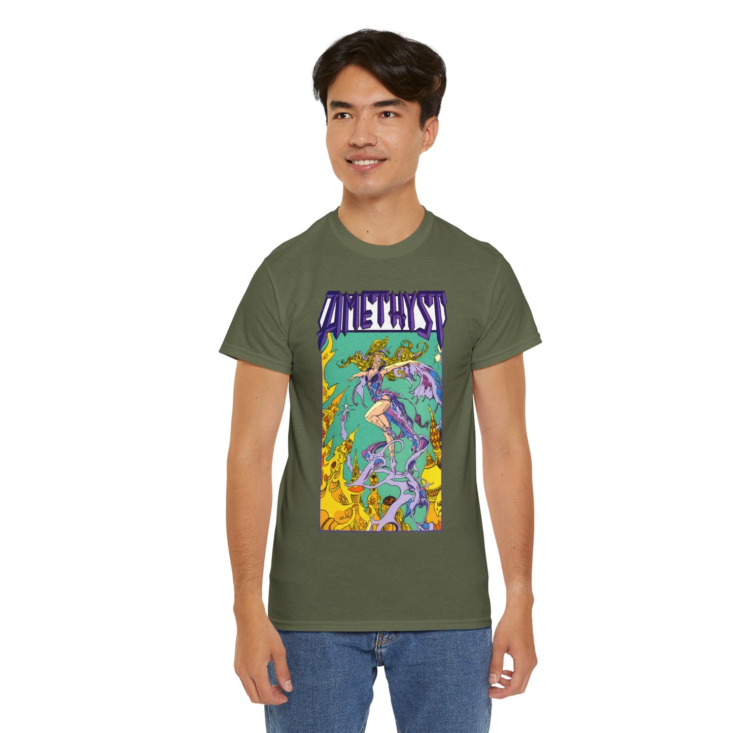 Amethyst T-Shirt - Esteban Maroto Art - Princess of Gemworld - 1980s Series - DC Comics