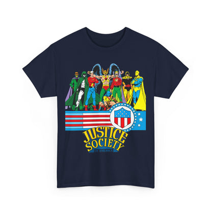 Justice Society of America T-Shirt - Amazing George Perez Art - History of the DC Universe - DC Comics - Dr Fate, Sandman, Flash, Hourman, Spectre, Hawkman