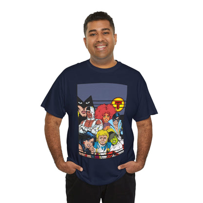 New Teen Titans T-Shirt - George Perez Painted Art - Nightwing, Wonder Girl, Raven, Jericho, Cyborg, Starfire, Changeling - DC Comics