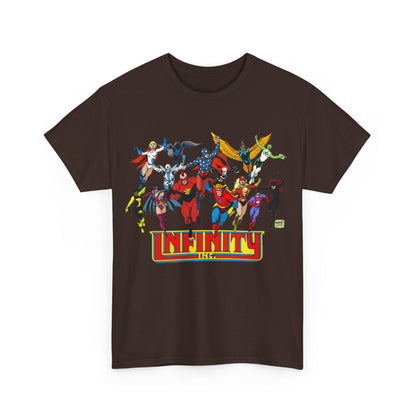 Infinity Inc Shirt - Tom Grummett Art - Jade, Obsidian, Huntress, Power Girl, Fury, Silver Scarab, Wildcat, Star-Spangled Kid - JSA Successors - DC Comics