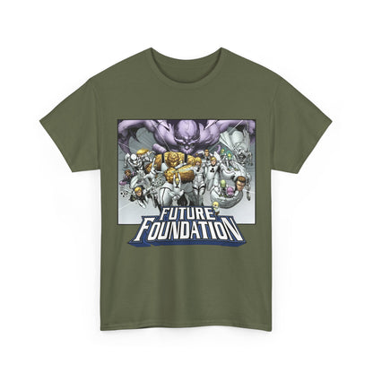 Future Foundation T-Shirt - Marko Djurdjevic Art - Spider-Man, Mr. Fantastic, Invisible Woman, The Thing, Dr. Doom, Bentley 23, Dragon Man, the Moloids - Marvel Comics