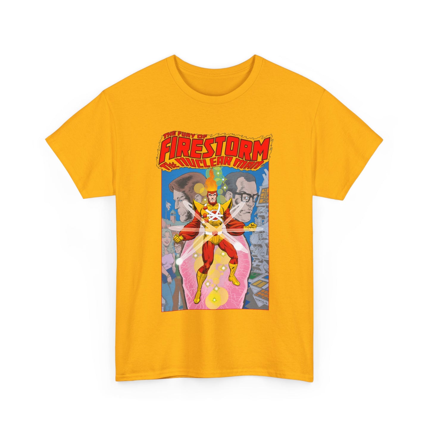 Fury of Firestorm T-Shirt - Pat Broderick Art - The Nuclear Man - Ronnie Raymond, Professor Martin Stein - DC Comics