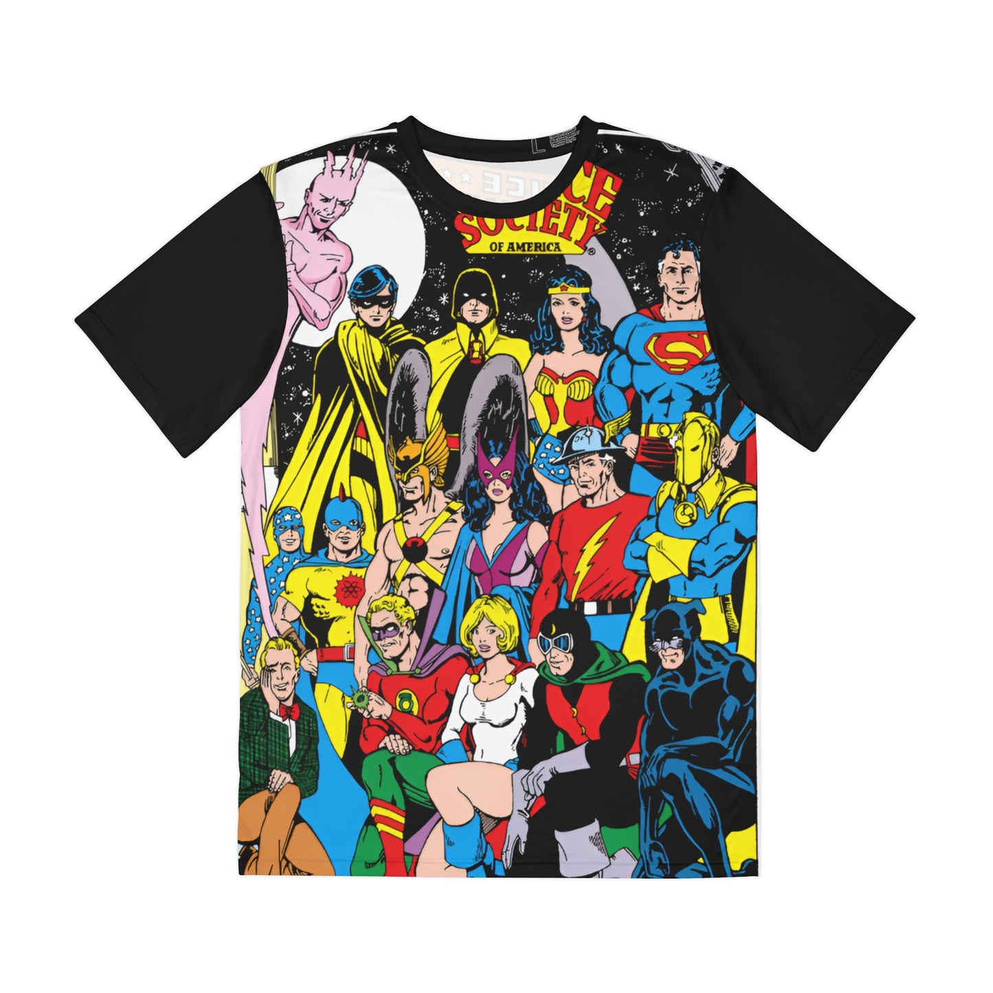 JLA & JSA All Over Print Tee (Polyester) - George Perez Art - DC Comics