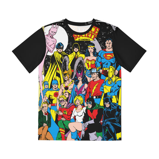 JLA & JSA All Over Print Tee (Polyester) - George Perez Art - DC Comics