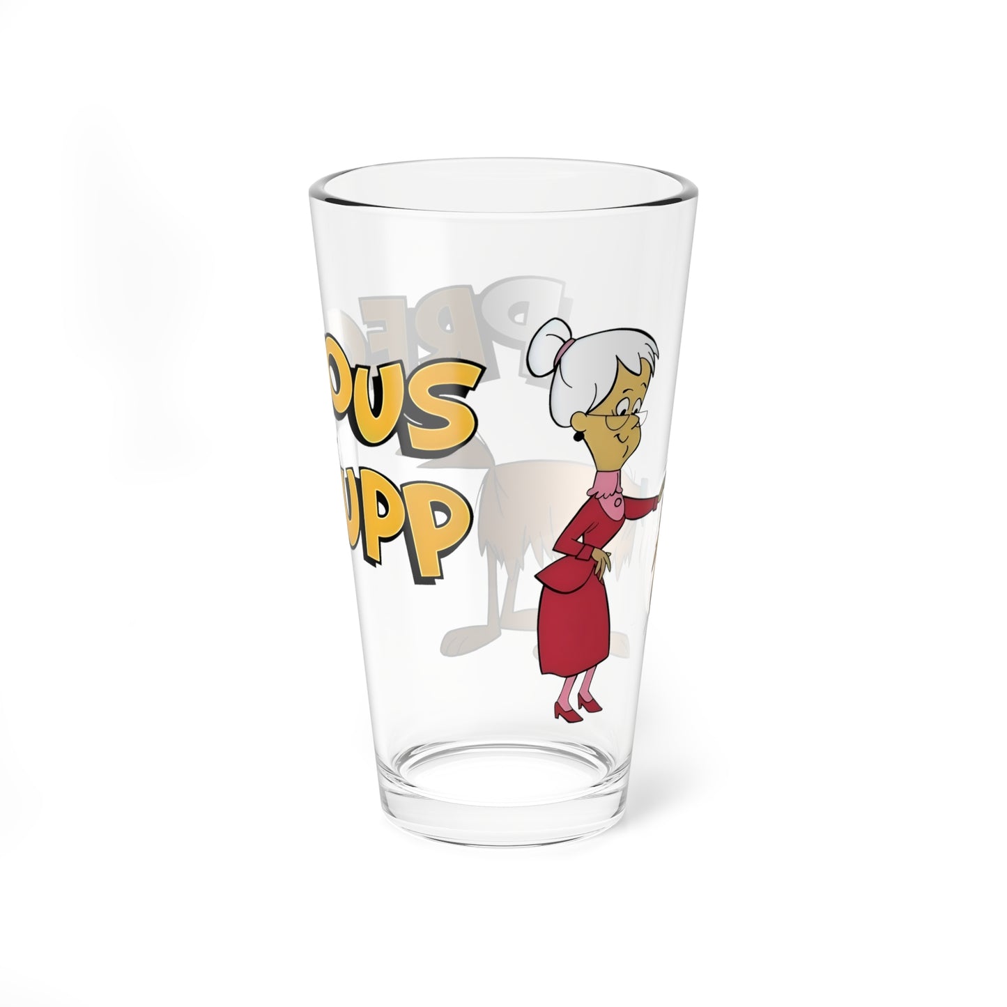 Precious Pupp & Granny Sweet Pint Glass, 16oz - Beloved Hanna-Barbera Cartoon - 1960s