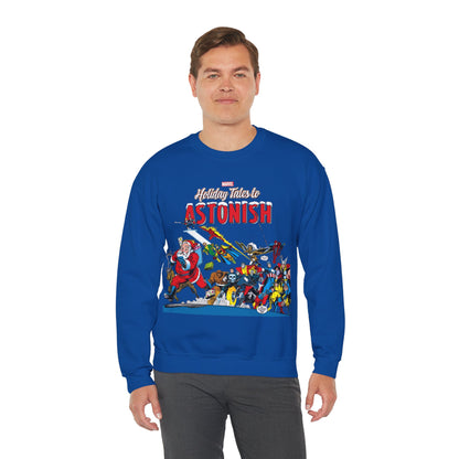 Marvel Comics Christmas Crewneck Sweatshirt - Spider-Man, Punisher, Ghost Rider, X-Men, Fantastic Four