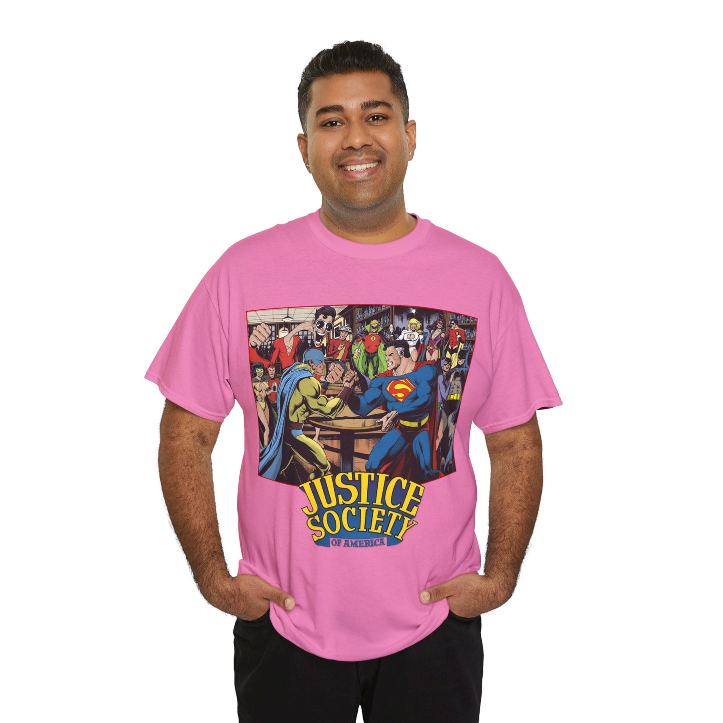 Justice Society of America T-Shirt - Superman, Wonder Woman, Atom, Starman, Huntress, Power Girl, Green Lantern, Batman, Plastic Man, Flash - JSA - DC Comics