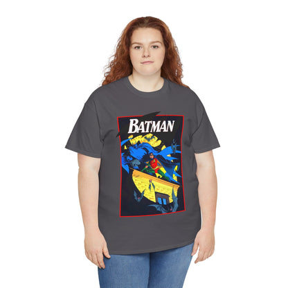 Batman & Robin T-Shirt - Norm Breyfogle Art - Surrounded by Bats in Gotham City - DC Comics