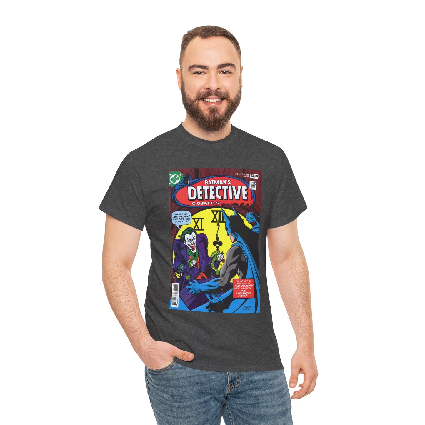 Detective Comics #475 T-Shirt - Marshall Rogers Art - Joker Appearance - The Laughing Fish - DC Comics