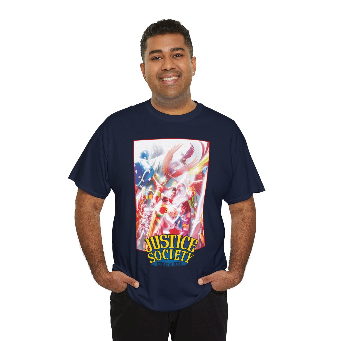 Justice Society of America T-Shirt - Alex Ross Art - JSA - Power Girl, Huntress, Robin, Starman, Hawkman - DC Comics