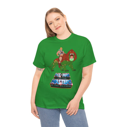 He-Man & Battle Cat T-Shirt - Filmation Art - Masters of the Universe, MOTU - Exciting New 2026 Movie - Nicholas Galitzine