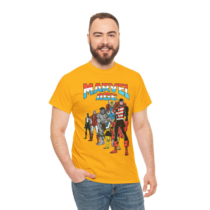 Marvel Age T-Shirt - Captain America, Thor, Incredible Hulk, Iron Man, Spider-Man - New Looks for the 80s