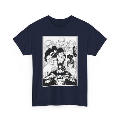 Batman & the Outsiders T-Shirt - Kevin Maguire Art - Black & White - Black Lightning, Metamorpho, Halo, Looker, Katana, Geo-Force - DC Comics