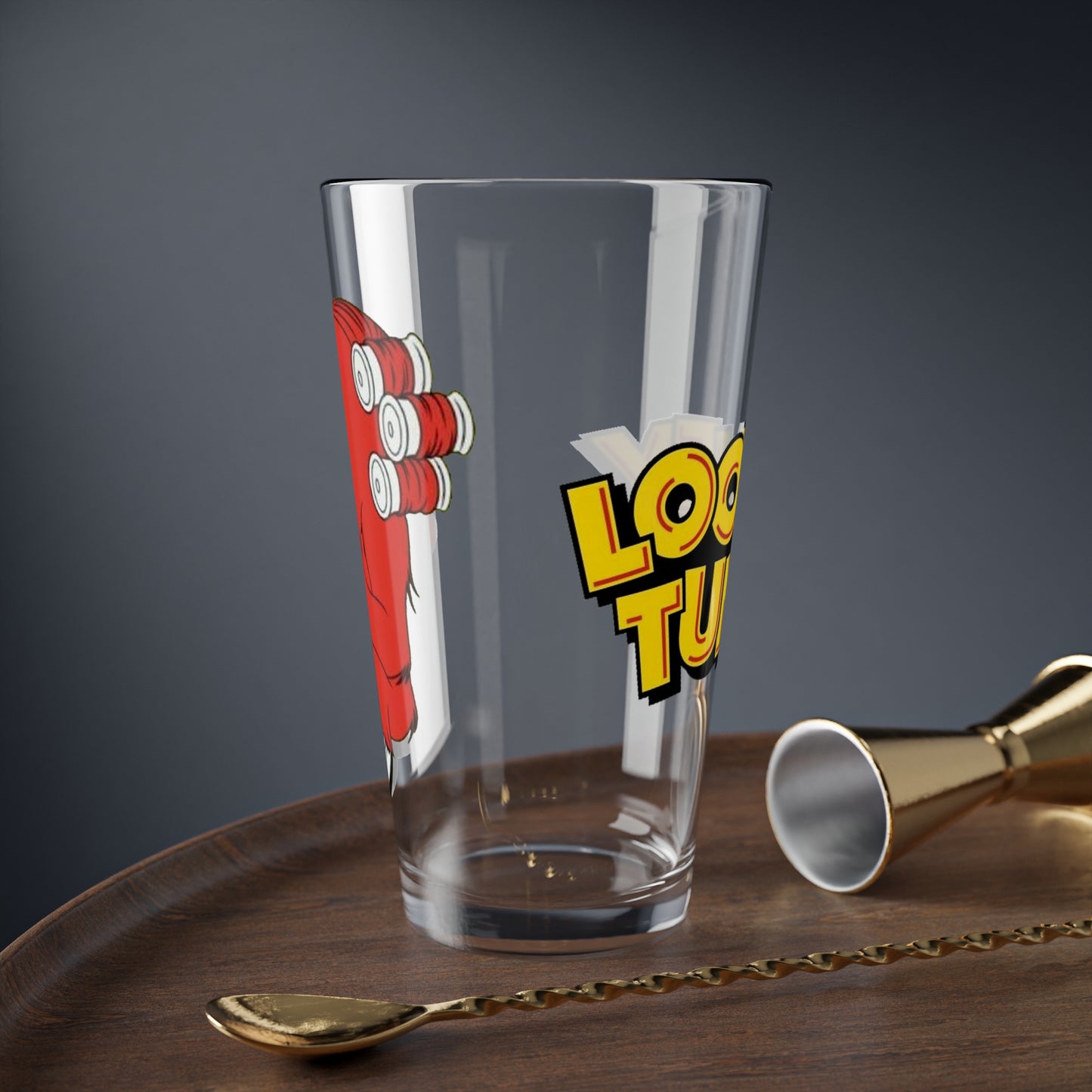 Gossamer Pint Glass, 16oz - Looney Tunes - Hair-Raising Hare - In Curlers - Bugs Bunny Character - WB - Halloween Special