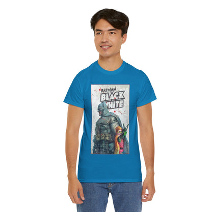 Batman: Black & White T-Shirt - Bill Sienkiewicz Art - Dark Knight Returns - Batman & Robin (Carrie Kelley) - DC Comics