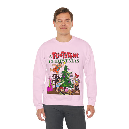 Flintstones Christmas Heavy Blend Crewneck Sweatshirt - Fred, Wilma, Barney, Betty