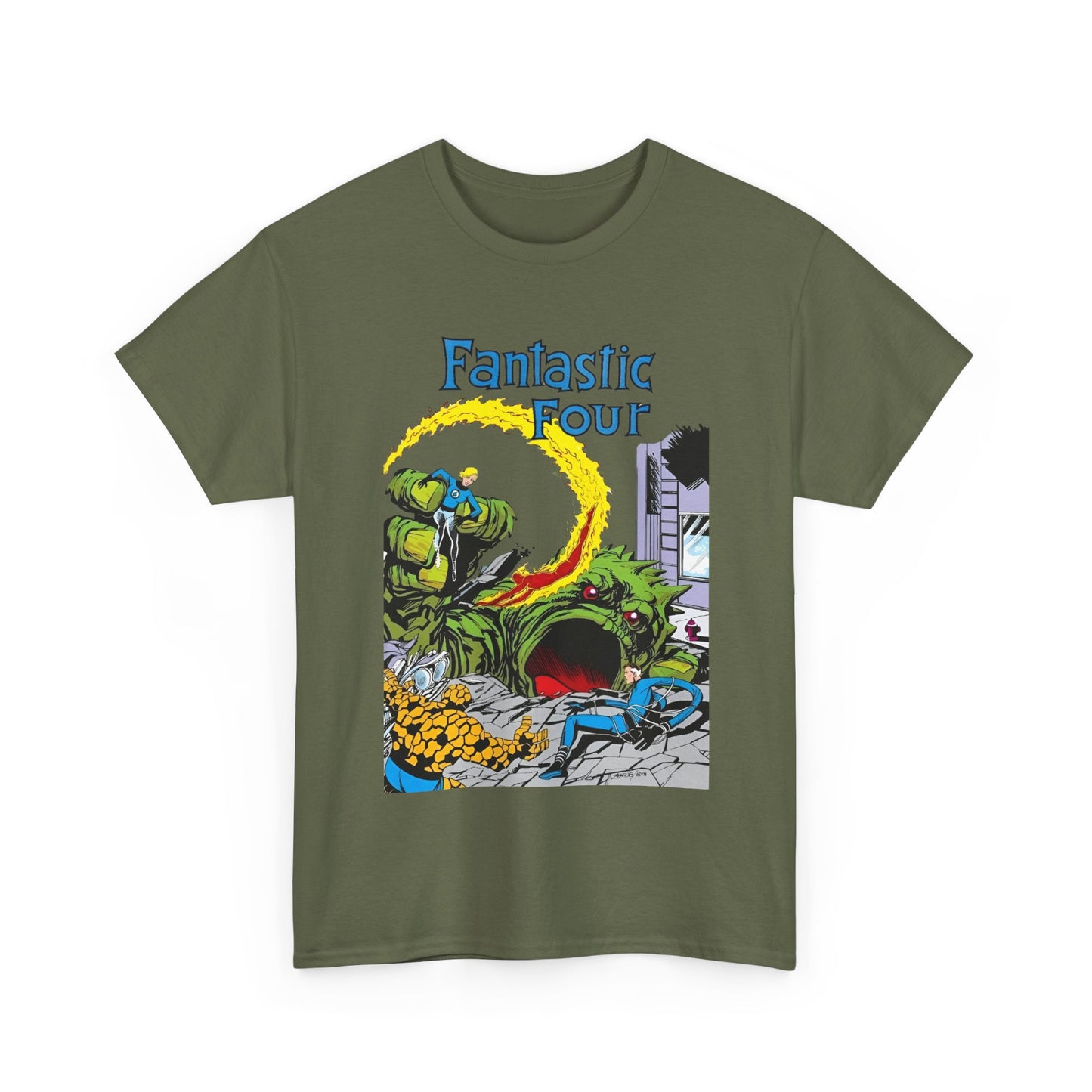 Fantastic Four T-Shirt - John Byrne Art - Cover to Issue #1 - Reed Richards, Invisible Woman, Human Torch, The Thing - Marvel Comics