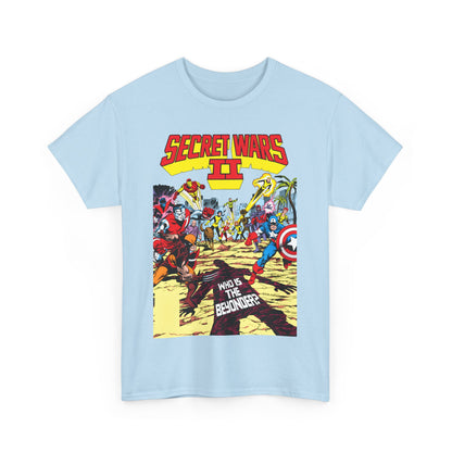 Secret Wars II T-Shirt - John Byrne Art - X-Men, New Mutants, Captain America - The Beyonder - Marvel Comics Series, 1980s