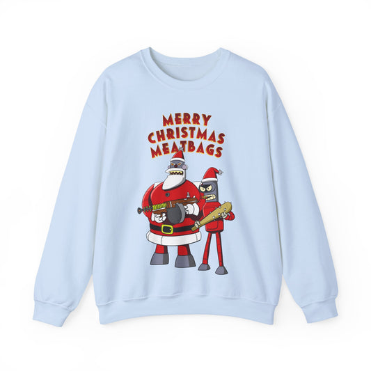 Robot Santa Claus & Bender Futurama Christmas Heavy Blend Crewneck Sweatshirt
