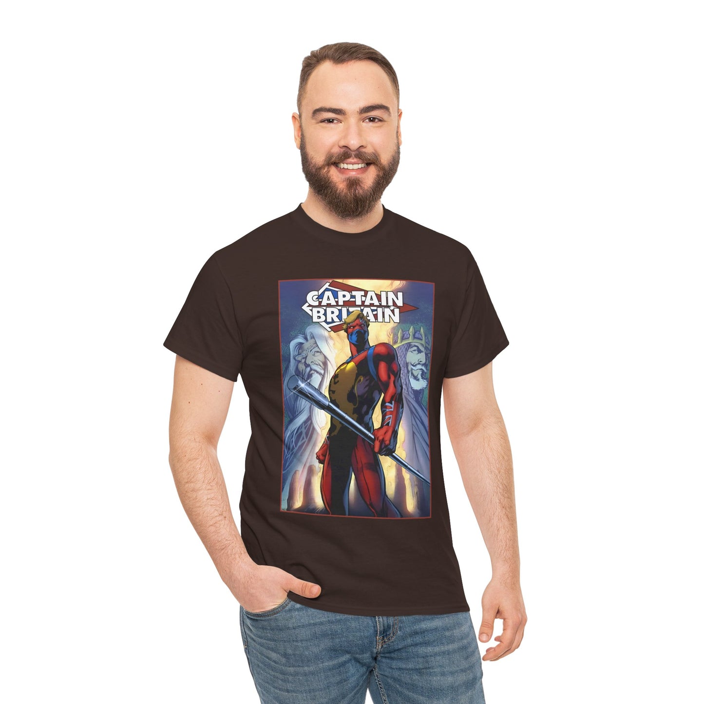 Captain Britain T-Shirt - Alan Davis Art - Excalibur Member - Marvel Comics