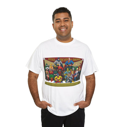 JSA T-Shirt - Sandman, Starman, Atom, Dr Fate, Mr Terrific, Flash, Green Lantern - DC Comics - Justice Society of America - Golden Age