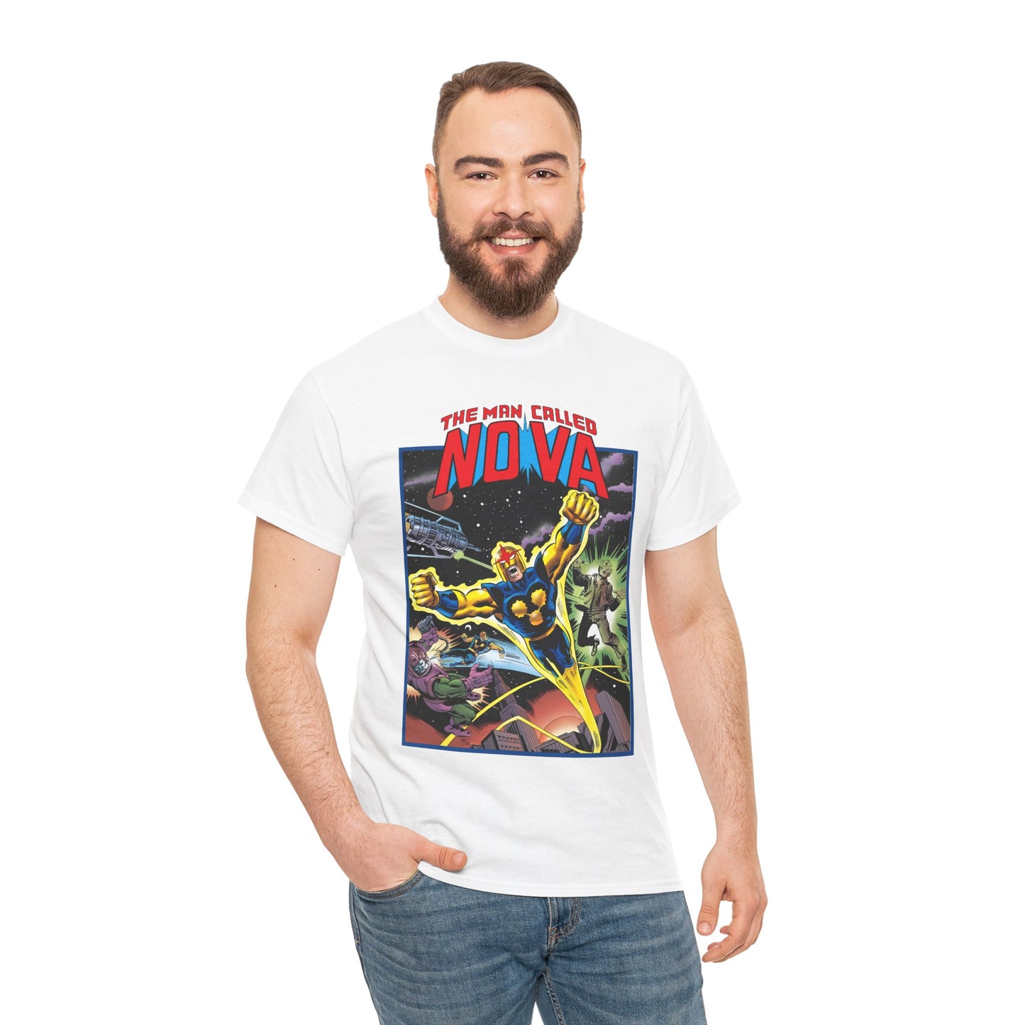 The Man Called Nova T-Shirt - Marvel Comics - Richard Rider - 1970s Comic Series Art - Cosmic Superhero