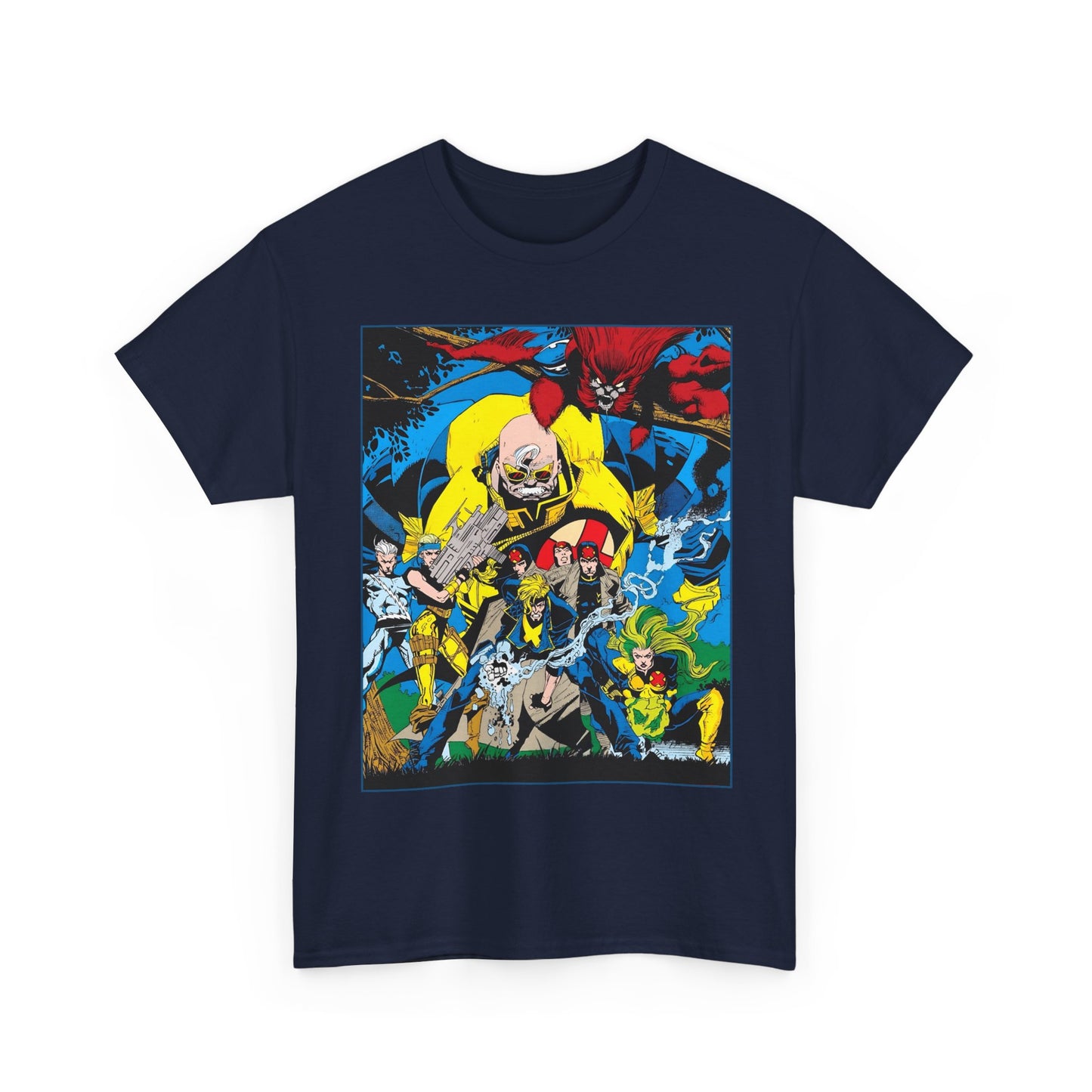 X-Factor T-Shirt - Joe Quesada Art - Havok, Polaris, Strong Guy, Jamie Madrox, Quicksilver - Mutant Team - Marvel Comics