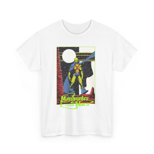 Martian Manhunter T-Shirt - George Perez Art - 1980s Justice League of America (JLA) Postcard Art - DC Comics
