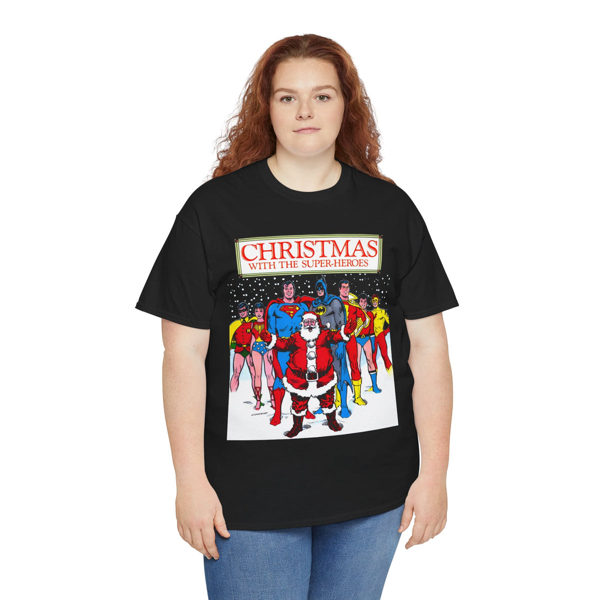Christmas with the Superheroes T-Shirt - Nick Cardy Art - Superman Batman Captain Marvel Teen Titans Retro Festive Holiday Tee - DC Comics