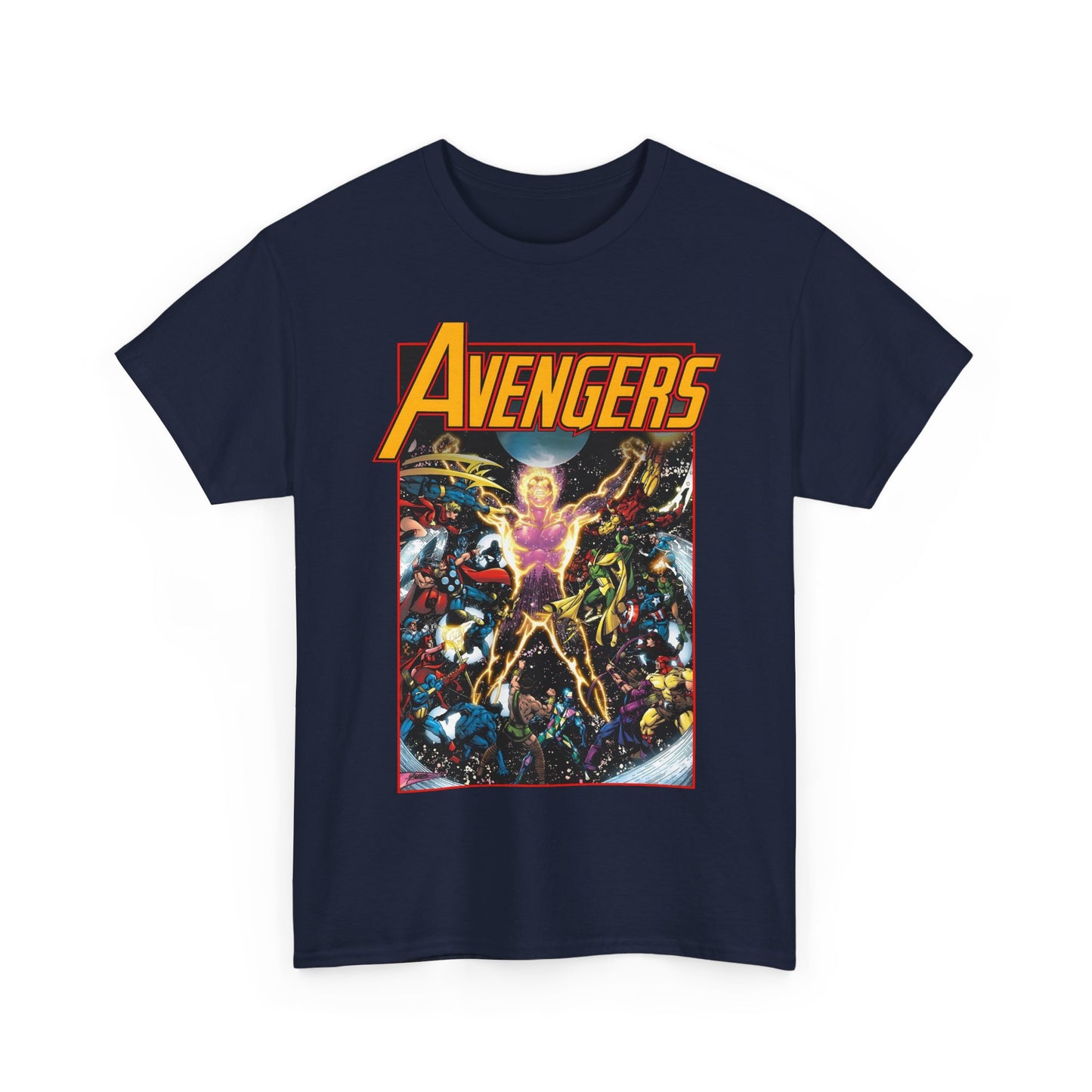 Avengers T-Shirt - George Perez Art - Korvac Saga - Guardians of the Galaxy - Thor, Captain America, Iron Man, Scarlet Witch, Vision, Wonder Man, Hawkeye - Marvel Comics