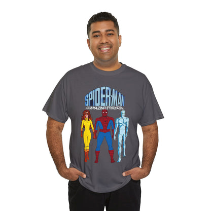 Spider-Man & His Amazing Friends T-Shirt - Spidey, Firestar, Iceman - Popular 1980s Marvel TV Cartoon - Marvel Comics