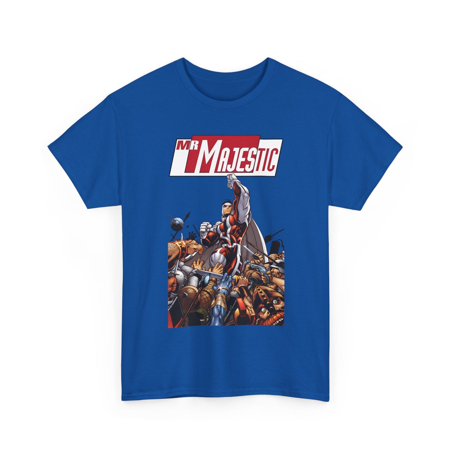 Mr. Majestic T-Shirt - Ed McGuiness Art - Flying Above His Attackers - DC/Wildstorm Comics