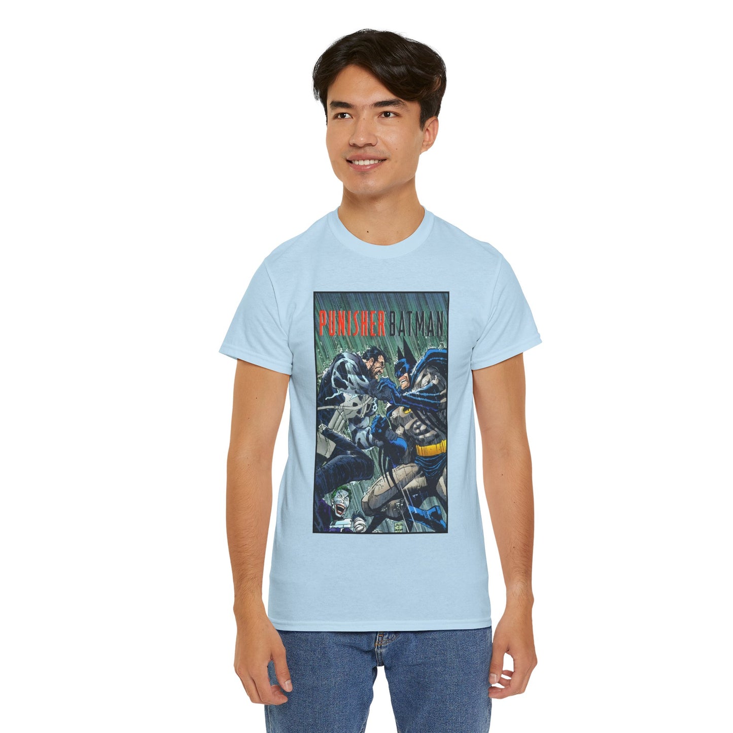 Punisher/Batman T-Shirt - John Romita Jr Art - Deadly Knights, Joker - DC Comics/Marvel Comics