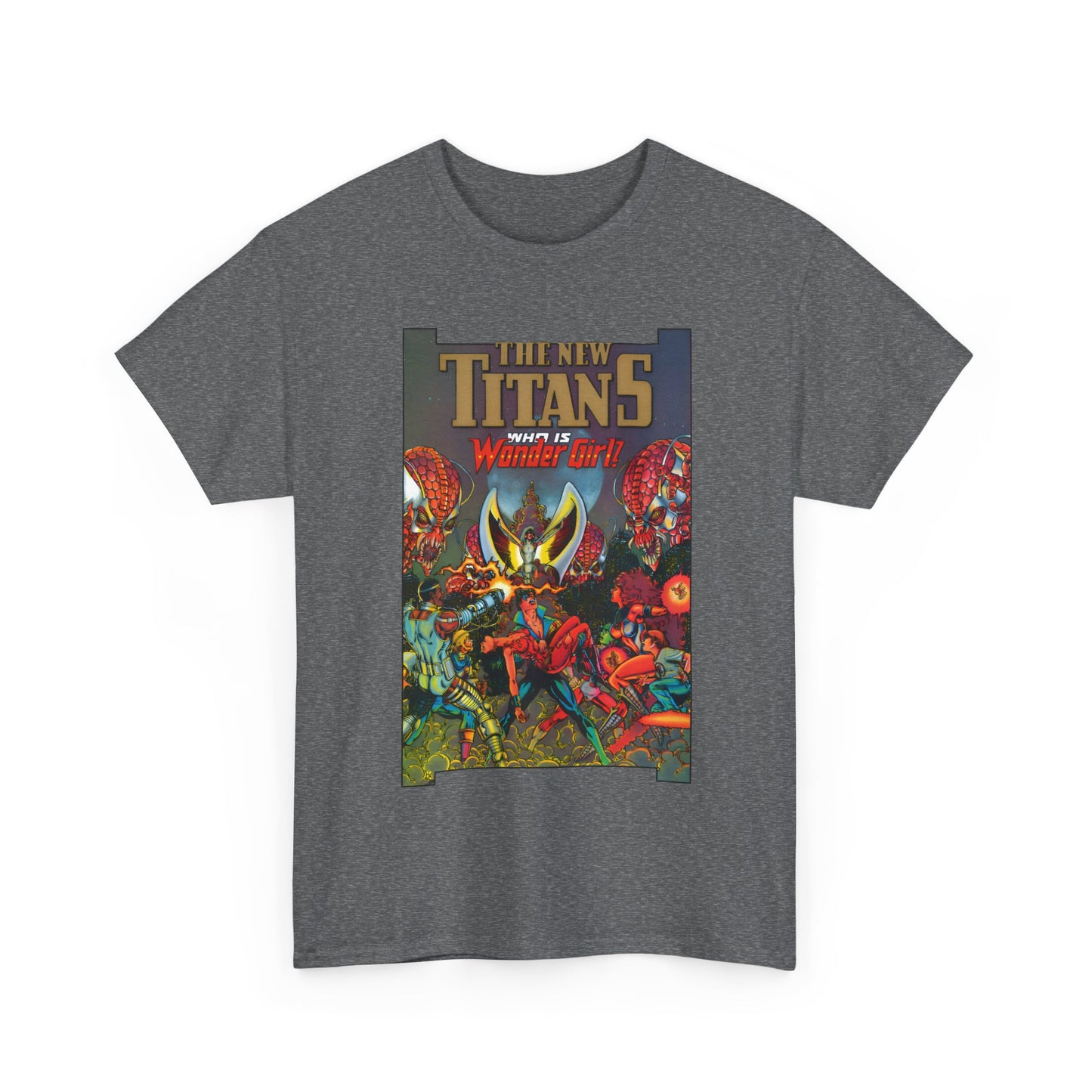 New Titans T-Shirt - George Perez Art - Who is Donna Troy? - Nightwing, Troia, Starfire, Cyborg, Jericho, Raven - DC Comics