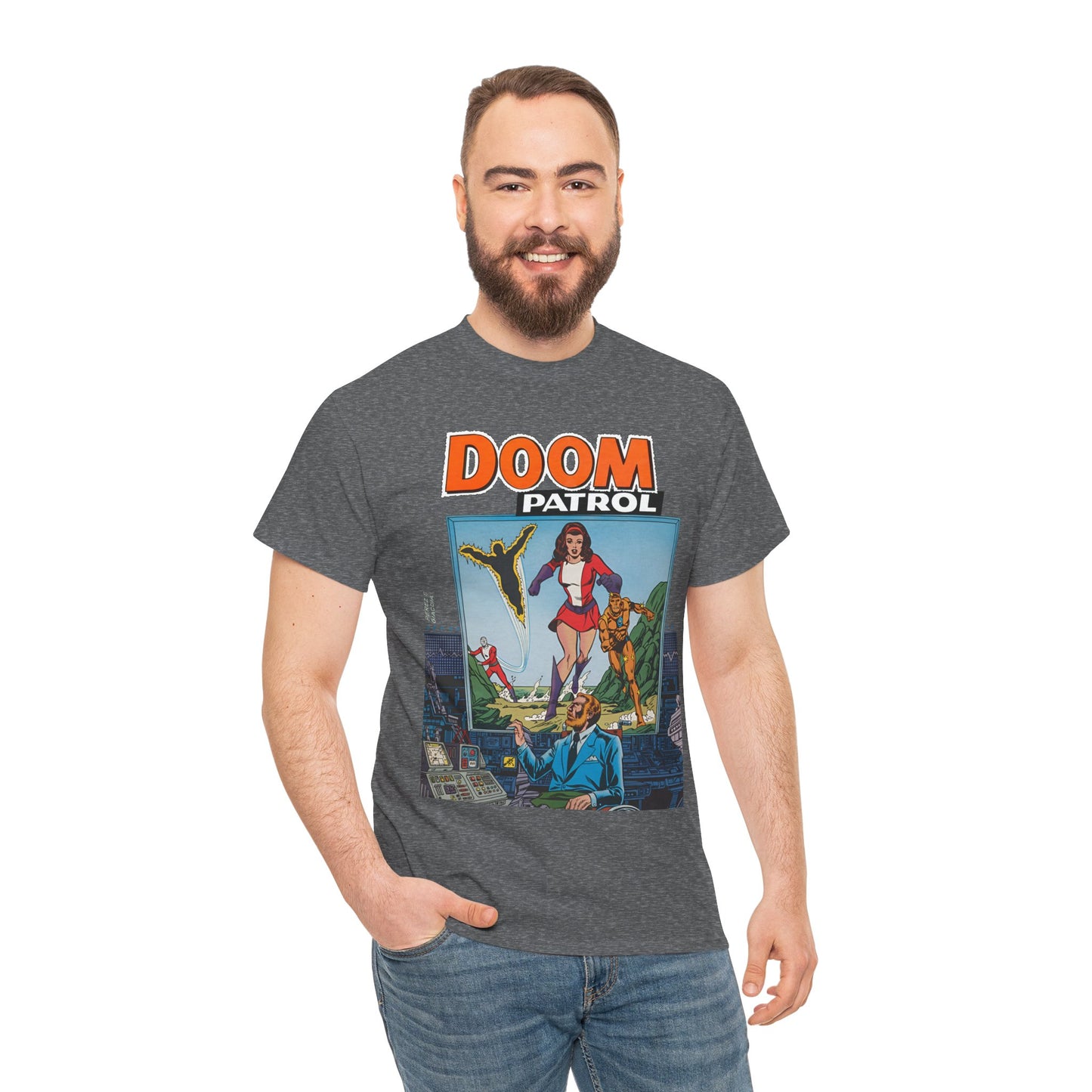 Doom Patrol T-Shirt - George Perez Art - Elasti-Girl, Robotman, Negative Man, The Chief - DC Comics Digest Cover Art
