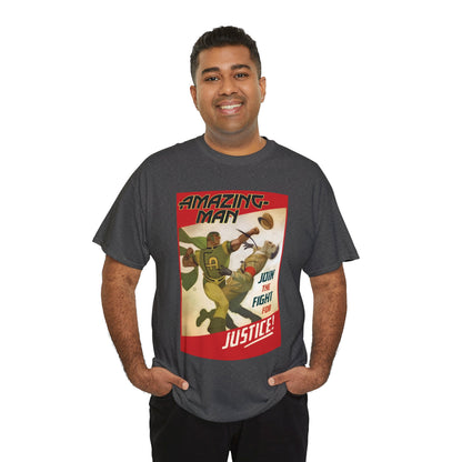 Amazing Man T-Shirt - All-Star Squadron - Join the Fight for Justice - DC Comics
