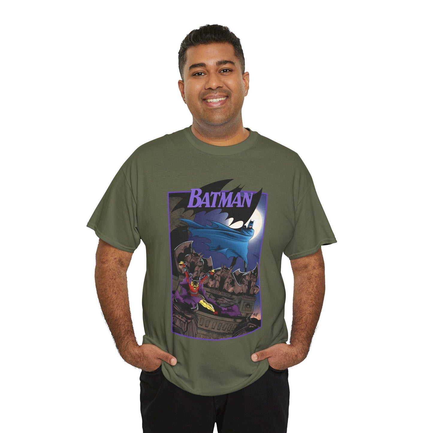 Batman T-Shirt - Norm Breyfogle Art - Etrigan, the Demon - Gotham City and Gargoyles - DC Comics