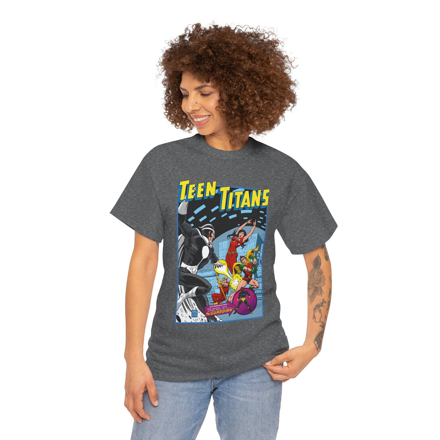 Teen Titans T-Shirt - Bronze Age DC Comics - Dr Light, Wonder Girl, Robin, Mal, Guardian, Speedy - Ernie Chan Cover Art from Issue #44