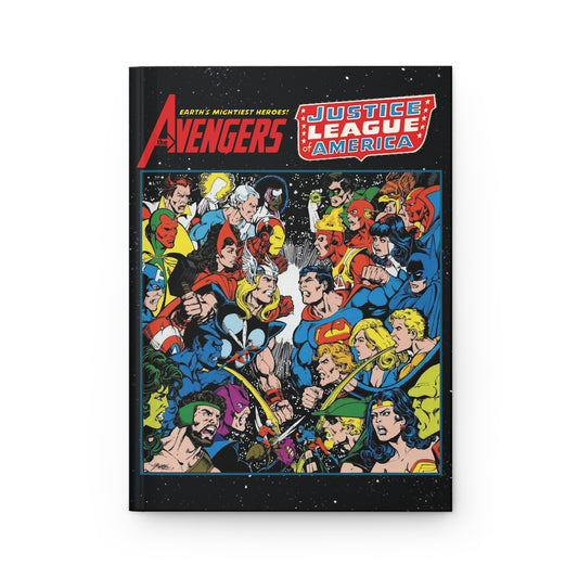 Avengers Vs Justice League Hardcover Journal - 150 Lined Pages, George Perez Art - Superman, Captain America, Iron Man, Green Lantern